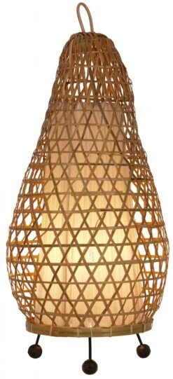 Tischlampe / Tischleuchte, In Bali Handgemacht Aus Naturmaterial - Modell Hermigua 65 Cm