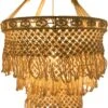 Große Deckenlampe / Deckenleuchte / Kronleuchter, In Bali Handgefertigt Aus Makramee - Modell Suleila - 95x62x62 Cm Ø62 Cm -Laden Für Heimbeleuchtung xtantisy 18 lampen bali 05 20 16