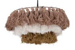 Design Deckenlampe / Deckenleuchte, In Bali Handgemacht Aus Baumwollschnüren - Modell Quasimodo Beige - 22x40x40 Cm Ø40 Cm