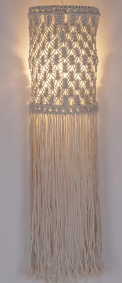 Wandlampe / Wandleuchte, In Bali Handgefertigt Aus Makramee - Modell Sheela - 60x20x12 Cm