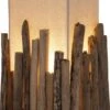 Tischleuchte / Tischlampe, In Bali Handgemachtes Unikat Aus Naturmaterial, Treibholz, Baumwolle - Modell Levante - 30x21x21 Cm -Laden Für Heimbeleuchtung xtantisy 18 treibholz leuchte 1