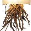 Wandlampe / Wandleuchte / Wandleuchte, In Bali Handgefertigt Aus Naturmaterial, Treibholz, Baumwolle - Modell Minka - 75x40x20 Cm -Laden Für Heimbeleuchtung xtantisy 18 wandlampe holz 8