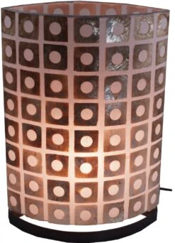 Tischlampe / Tischleuchte, In Bali Handgemacht Aus Naturmaterial, Capiz / Perlmutt - Modell Namuno - 30 Cm