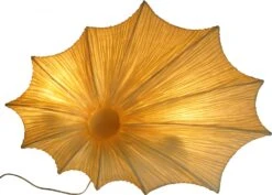 Wandleuchte, Handgefertigte Designleuchte Aus Bali, Seidenstoff - Simona Creme - 45x60x15 Cm