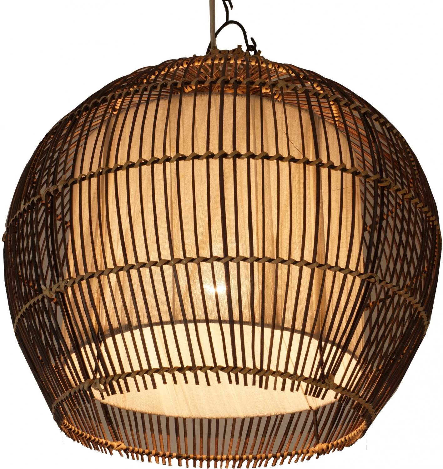 Deckenlampe / Deckenleuchte, In Bali Handgemacht Aus Naturmaterial, Rattan, Baumwolle - Modell Camilio - 34x37x37 Cm 3 Deckenlampe / Deckenleuchte, In Bali Handgemacht Aus Naturmaterial, Rattan, Baumwolle - Modell Camilio - 34x37x37 Cm