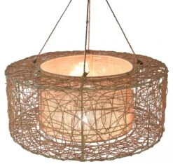 Deckenlampe / Deckenleuchte, In Bali Handgemacht Aus Naturmaterial, Rattan, Sisal - Modell Simba - 20x50x50 Cm Ø50 Cm -Laden Für Heimbeleuchtung xtantisyp5052151