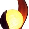 Palmenblatt Tischlampe / Tischleuchte, In Bali Handgemacht Aus Naturmaterial, Palmholz - Modell Livia2 - 35x18x18 Cm