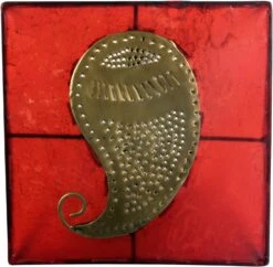 Henna Lampe, Leder Wandlampe / Wandleuchte - Mango Rot - 31x31x10 Cm -Laden Für Heimbeleuchtung xtaus2010 bild 01 07 10 12