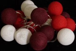 Stoff Ball Lichterkette, LED Kugel Lampion Lichterkette - Rot/braun -Laden Für Heimbeleuchtung xtaus4 14dsc01166