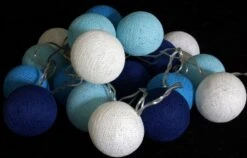 Stoff Ball Batterielichterkette 3xAA LED Kugel Lichterkette - Blau/weiß -Laden Für Heimbeleuchtung xtaus4 14dsc01175 1