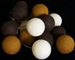 Stoff Ball Batterielichterkette 3xAA LED Kugel Lichterkette - Schokobraun -Laden Für Heimbeleuchtung xtaus4 14dsc01180