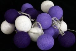 Stoff Ball Lichterkette, LED Kugel Lampion Lichterkette - Lila -Laden Für Heimbeleuchtung xtaus4 14dsc01192