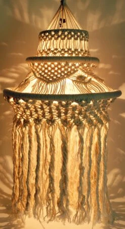 Deckenlampe / Deckenleuchte, In Bali Handgefertigt Aus Makramee - Modell Sioni - 82x40x40 Cm Ø40 Cm -Laden Für Heimbeleuchtung xtaus42 artlampdsc04789