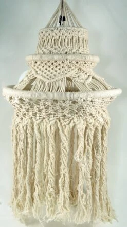 Deckenlampe / Deckenleuchte, In Bali Handgefertigt Aus Makramee - Modell Sioni - 82x40x40 Cm Ø40 Cm -Laden Für Heimbeleuchtung xtaus42 artlampdsc04792