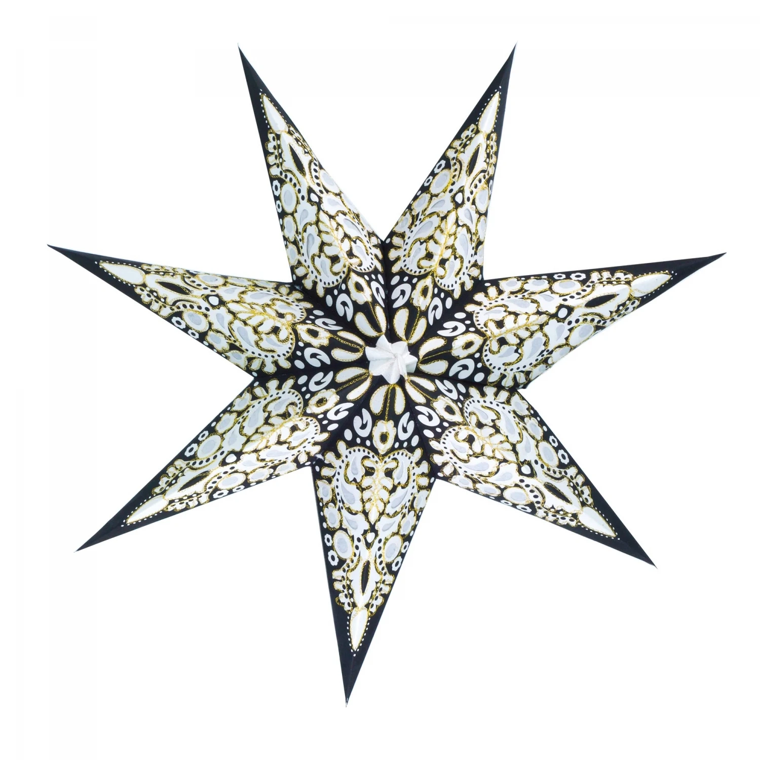 Faltbarer Advents Leucht Papierstern, Weihnachtsstern 60 Cm - Priamos Schwarz 4 Faltbarer Advents Leucht Papierstern, Weihnachtsstern 60 Cm - Priamos Schwarz – Bild 2
