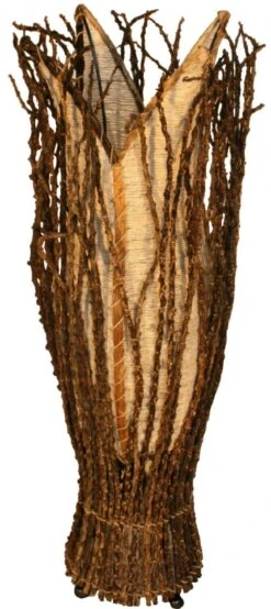 Tischlampe / Tischleuchte `Flores`, In Bali Handgemacht Aus Naturmaterial - Natur-weiß - 70x20x20 Cm -Laden Für Heimbeleuchtung xtausfloresnatur