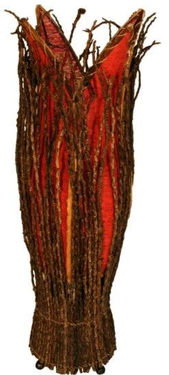 Tischlampe / Tischleuchte `Flores`, In Bali Handgemacht Aus Naturmaterial - Rot - 70x20x20 Cm -Laden Für Heimbeleuchtung xtausfloresrot