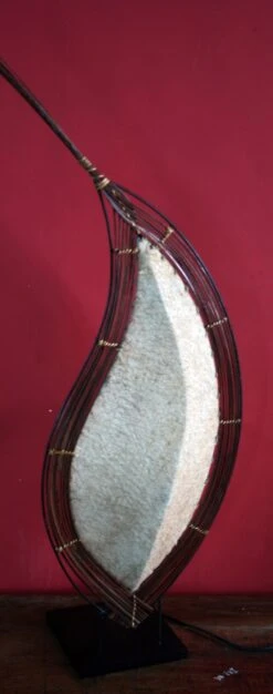 Tischlampe / Tischleuchte, In Bali Handgemacht Aus Naturmaterial, Kokosfaser - Modell Orphelia - 60x20x18 Cm -Laden Für Heimbeleuchtung xtausimg8311