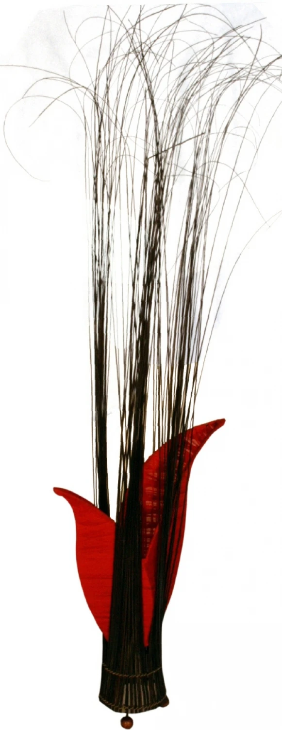 Tischleuchte / Tischlampe `Mandiri`, In Bali Handgemacht Aus Naturmaterial, Baumwolle - Rot - 80x30x20 Cm 4 Tischleuchte / Tischlampe `Mandiri`, In Bali Handgemacht Aus Naturmaterial, Baumwolle - Rot - 80x30x20 Cm – Bild 2