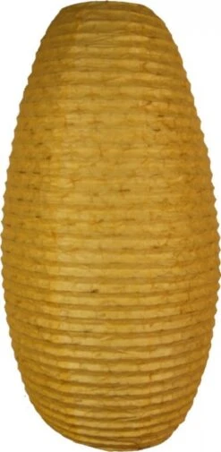 Ovaler Lokta Papierlampenschirm, Hängelampe Coronada - Gelb - 60x30x30 Cm -Laden Für Heimbeleuchtung xtauslampehmittel4