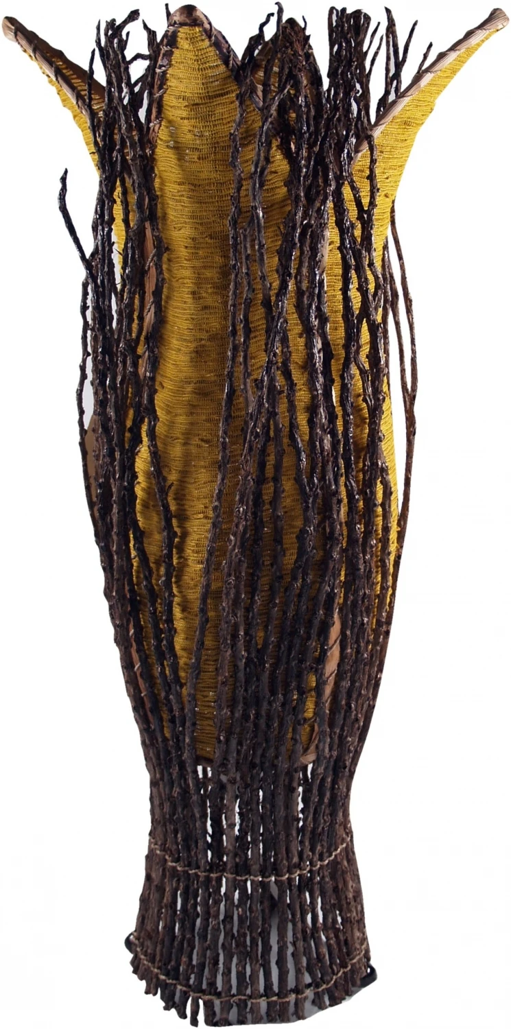 Tischlampe / Tischleuchte `Flores`, In Bali Handgemacht Aus Naturmaterial - Gelb - 70x20x20 Cm 4 Tischlampe / Tischleuchte `Flores`, In Bali Handgemacht Aus Naturmaterial - Gelb - 70x20x20 Cm – Bild 2