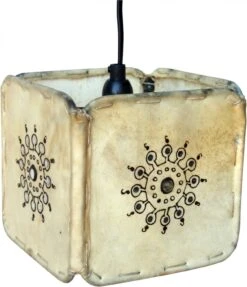 Henna - Leder Deckenleuchte / Pendelleuchte Karachi - Weiß - 16x16x16 Cm -Laden Für Heimbeleuchtung xtausp5262778