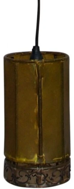 Henna - Leder Deckenleuchte / Pendelleuchten Bengalia - Gelb / Natur - 25x13x13 Cm -Laden Für Heimbeleuchtung xtausp5262799s