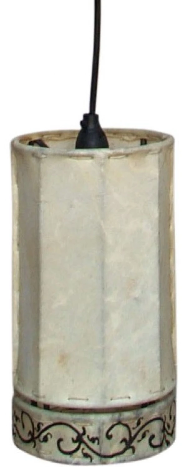 Henna - Leder Deckenleuchte / Pendelleuchten Bengalia - Weiß - 25x13x13 Cm 4 Henna - Leder Deckenleuchte / Pendelleuchten Bengalia - Weiß - 25x13x13 Cm – Bild 2