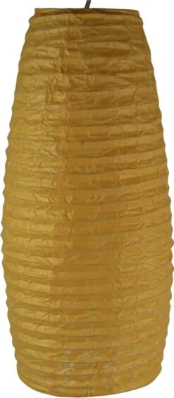 Kleiner Ovaler Lokta Papierlampenschirm, Hängelampe Coronada - Gelb - 42x22x22 Cm -Laden Für Heimbeleuchtung xtauspapierlampe2904108