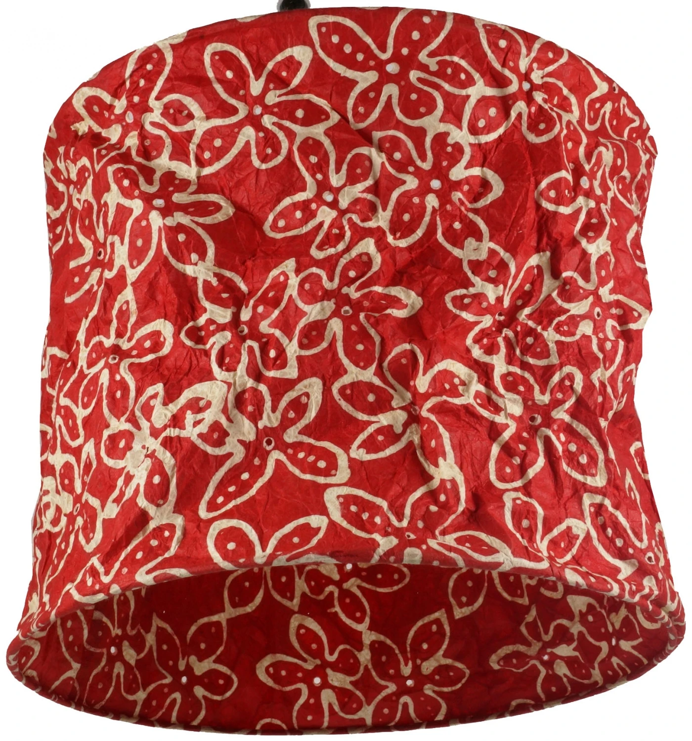 Runde Papier Hängelampe, Lokta Papierlampenschirm Annapurna, Handgeschöpftes Papier - Rot/Blume - 25x28x28 Cm Ø28 Cm 3 Runde Papier Hängelampe, Lokta Papierlampenschirm Annapurna, Handgeschöpftes Papier - Rot/Blume - 25x28x28 Cm Ø28 Cm