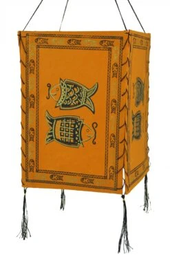 Lokta Papier Hänge Lampenschirm, Deckenleuchte Aus Handgeschöpftem Papier - Fisch Orange - 28x18x18 Cm -Laden Für Heimbeleuchtung xtaust 5 16dsc01858