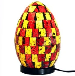 Tischlampe / Tischleuchte, Handgemacht In Bali, Glasmosaik - Modell Mojo.1 - 22x16x16 Cm