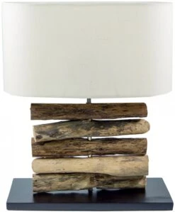 Tischlampe / Tischleuchte, In Bali Handgemachtes Unikat Aus Naturmaterial, Treibholz, Baumwolle - Modell Mukata - 42x34x16 Cm -Laden Für Heimbeleuchtung xtaust 7 17lampen 47