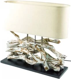 Tischlampe / Tischleuchte, Handgefertigtes Unikat Aus Naturmaterial, Holz, Baumwolle - Modell Marimbula - 46x50x16 Cm 10 Tischlampe / Tischleuchte, Handgefertigtes Unikat Aus Naturmaterial, Holz, Baumwolle - Modell Marimbula - 46x50x16 Cm -Laden Für Heimbeleuchtung xtaust 76 17lampen 22