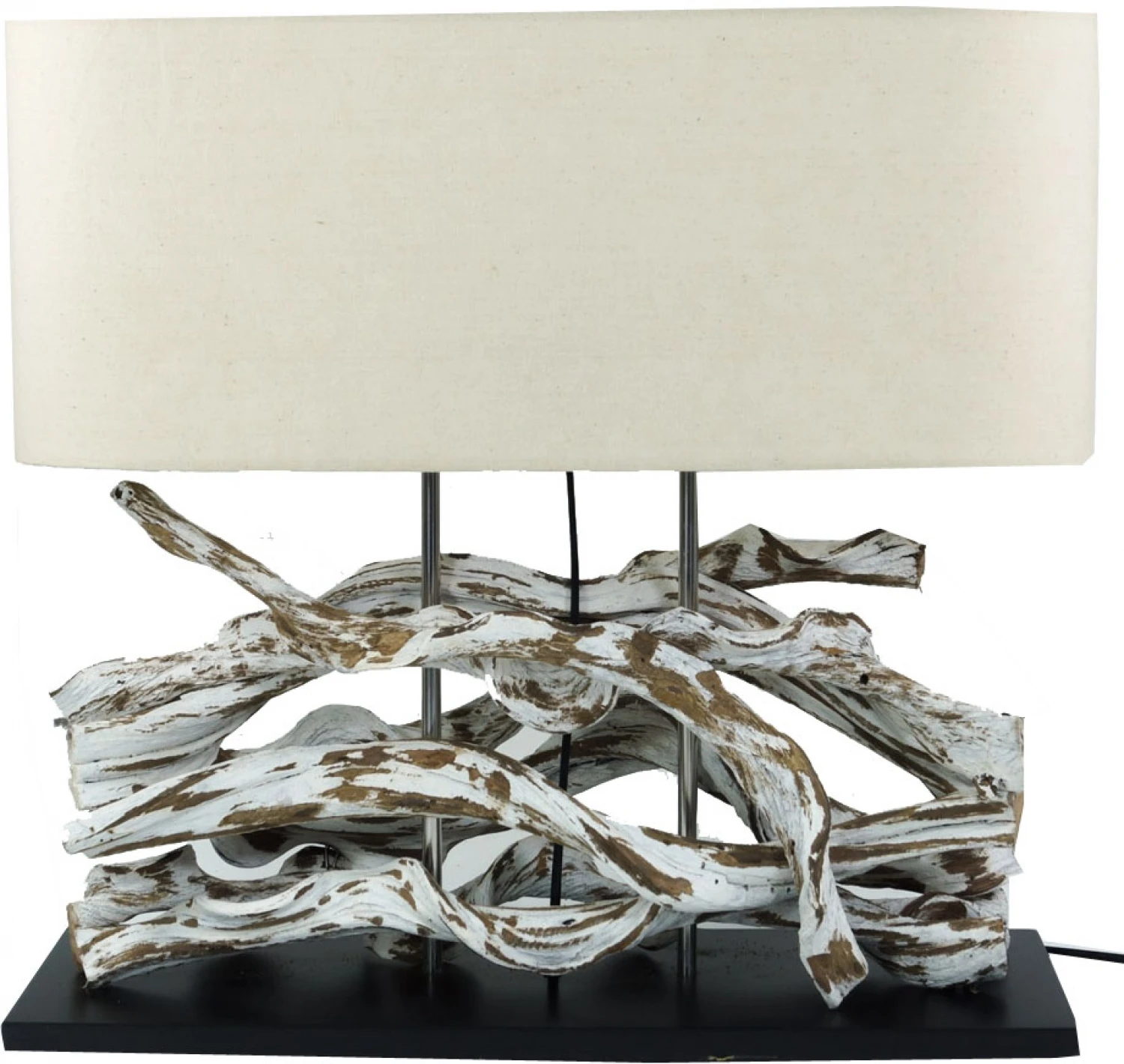 Tischlampe / Tischleuchte, Handgefertigtes Unikat Aus Naturmaterial, Holz, Baumwolle - Modell Marimbula - 46x50x16 Cm 4 Tischlampe / Tischleuchte, Handgefertigtes Unikat Aus Naturmaterial, Holz, Baumwolle - Modell Marimbula - 46x50x16 Cm – Bild 2