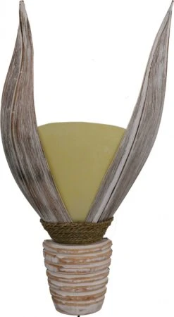 Palmenblatt Wandlampe / Wandleuchte, In Bali Handgefertigt Aus Naturmaterial, Palmholz - Modell Las Palmas - 60x30x17 Cm -Laden Für Heimbeleuchtung xtaustisy 18 1lampen naturmaterial 30