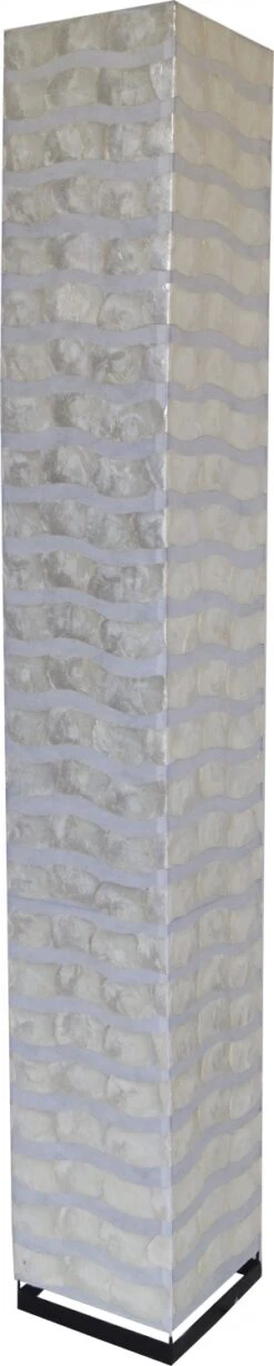 Stehlampe / Stehleuchte, In Bali Handgemacht Aus Naturmaterial, Capiz / Perlmutt - Modell Zebraleo - 151x22x22 Cm -Laden Für Heimbeleuchtung xtaustisy 18 dsc03937