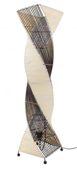 Stehlampe / Stehleuchte, In Bali Handgemacht Aus Naturmaterial, - Modell Twister - 99x23x23 Cm -Laden Für Heimbeleuchtung xtaustisy 18 tilo lampe 2 8 28