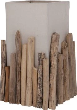 Tischleuchte / Tischlampe, In Bali Handgemachtes Unikat Aus Naturmaterial, Treibholz, Baumwolle - Modell Levante - 30x21x21 Cm -Laden Für Heimbeleuchtung xtaustisy 18 treibholz leuchte 1