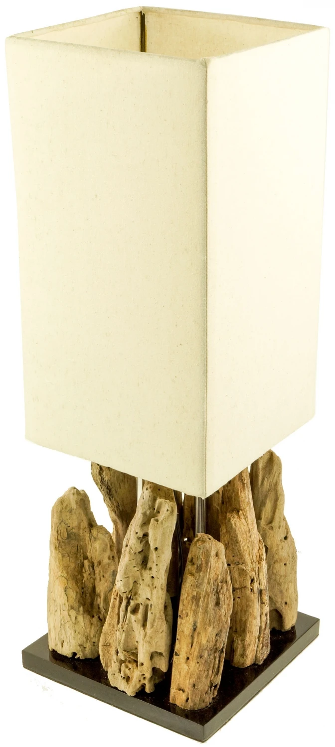Tischleuchte / Tischlampe, In Bali Handgemachtes Unikat Aus Naturmaterial, Treibholz, Baumwolle - Modell Kinshasa - 52x17x17 Cm 4 Tischleuchte / Tischlampe, In Bali Handgemachtes Unikat Aus Naturmaterial, Treibholz, Baumwolle - Modell Kinshasa - 52x17x17 Cm – Bild 2