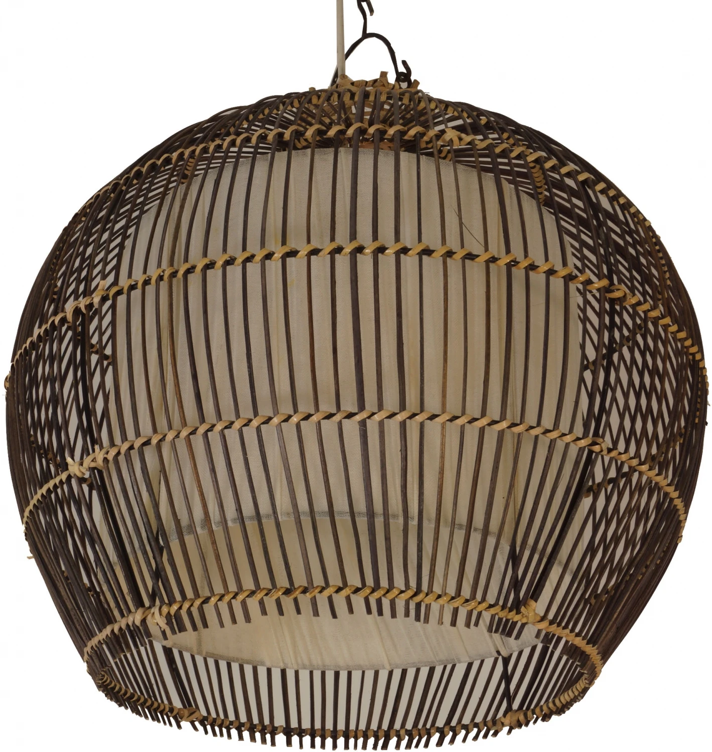 Deckenlampe / Deckenleuchte, In Bali Handgemacht Aus Naturmaterial, Rattan, Baumwolle - Modell Camilio - 34x37x37 Cm 4 Deckenlampe / Deckenleuchte, In Bali Handgemacht Aus Naturmaterial, Rattan, Baumwolle - Modell Camilio - 34x37x37 Cm – Bild 2