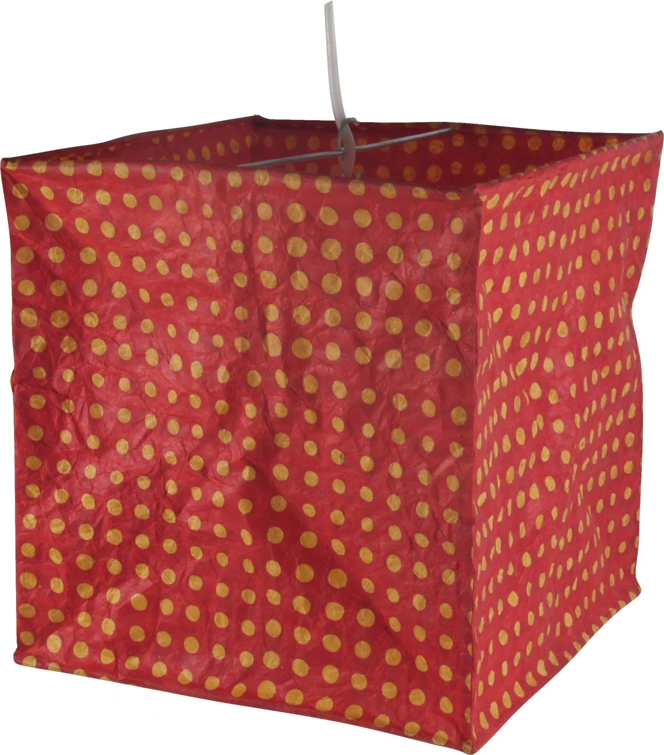 Quadratische Papier Hängelampe, Papierlampenschirm Annapurna, Handgeschöpftes Papier - Rot - 25x24x24 Cm 4 Quadratische Papier Hängelampe, Papierlampenschirm Annapurna, Handgeschöpftes Papier - Rot - 25x24x24 Cm – Bild 2